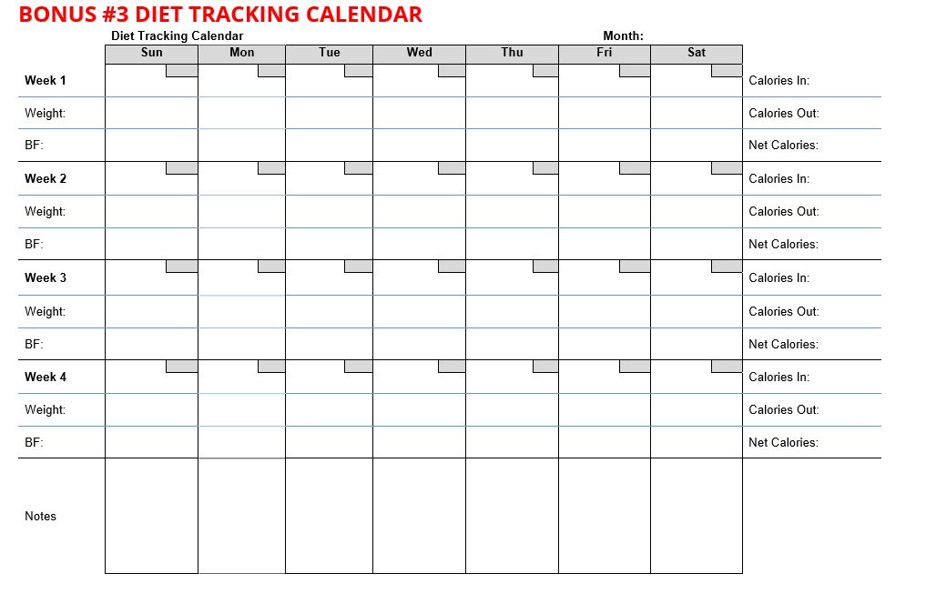 diet tracking calendar 3 Kimberly Doehnert