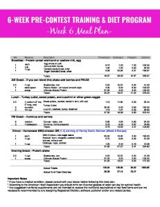 Week 6 Meal Plan | Kimberly Doehnert