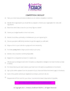 Competition Checklist 2023 | Kimberly Doehnert