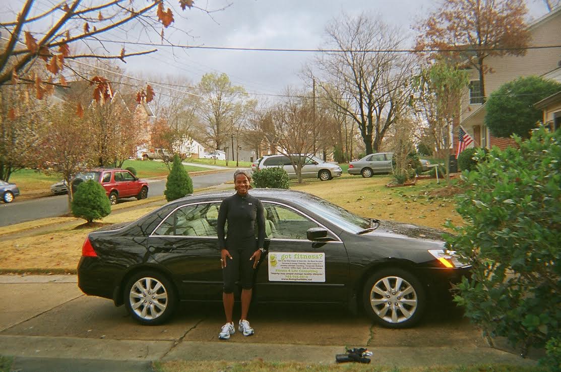 Kimberly as a mobile trainer, driving between clients